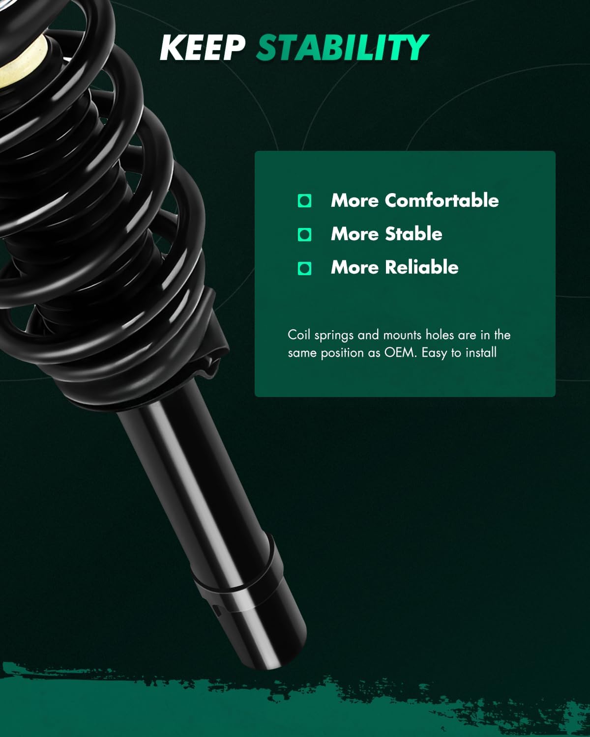 SCITOO Front Complete Struts Assembly Coil Springs Shock Struts Fit for 2000-2005 For Hyundai Sonata,2001-2005 For Kia Magentis,2000-2006 For Kia Optima with 171417 -Set of 2