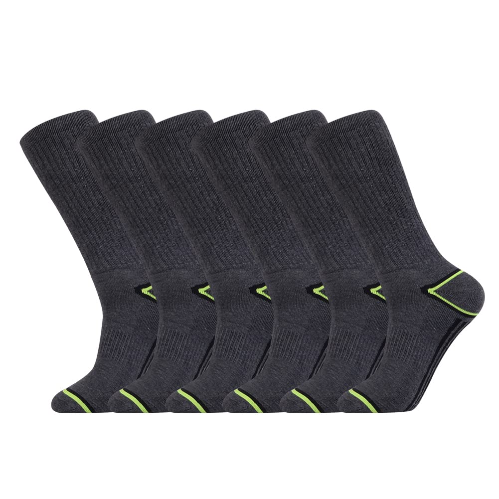 JOYNÉE Mens 6 Pack Athletic Performance Cushion Crew Socks for Running and Workout
