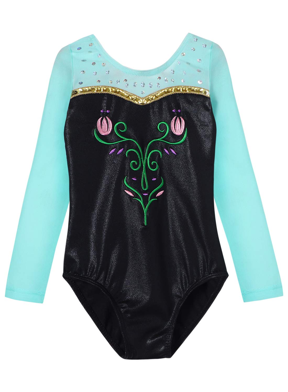HOZIY Leotards for Girls Gymnastics Kids Children Biketard Snowflake Ribbon Blue Purple Hot Pink Sparkle