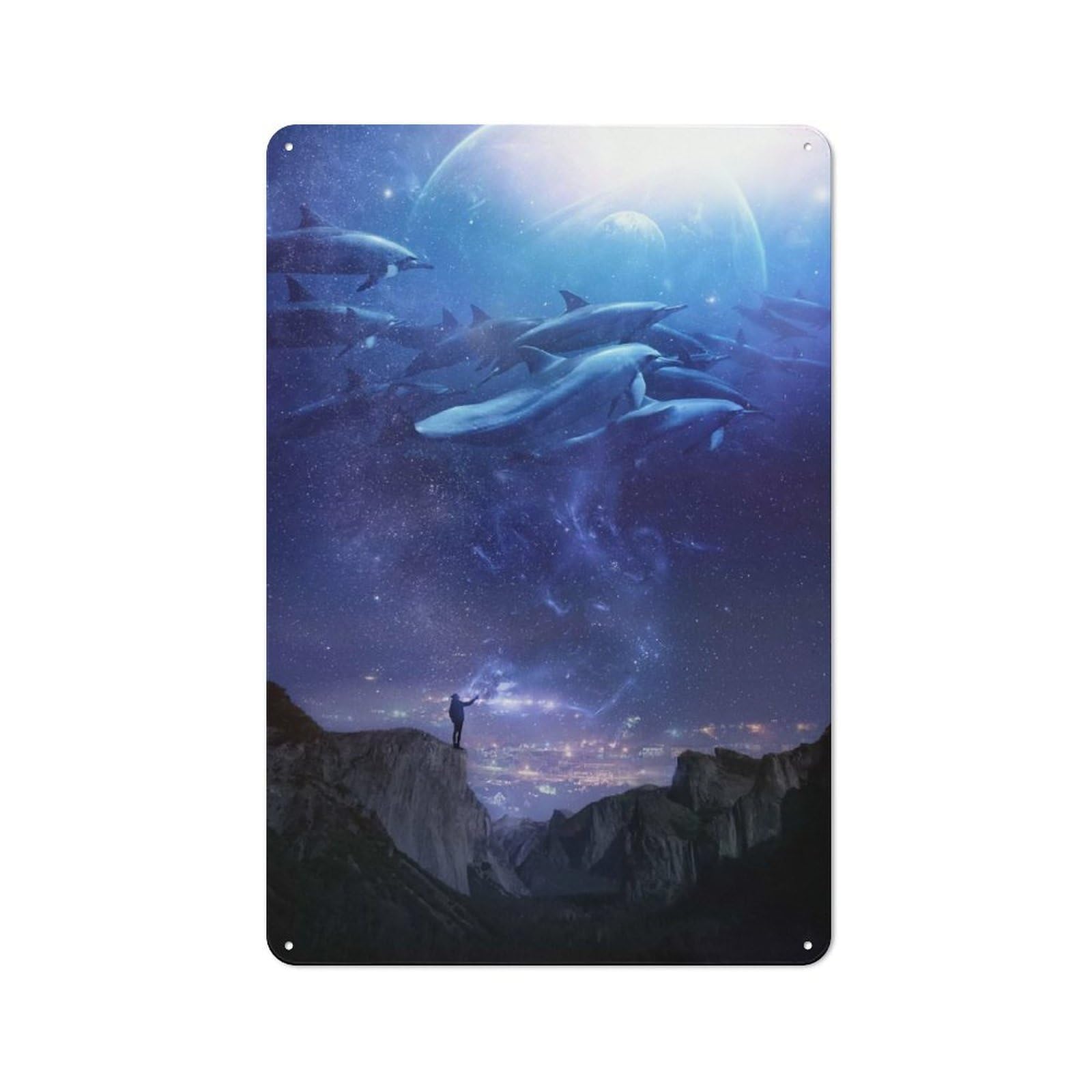 Junmoney Celestial Waters Retro Metal Wall Sign 30X20cm With For Café Or Home Bar, For Cooler-Season Styling In Café And Home Bar