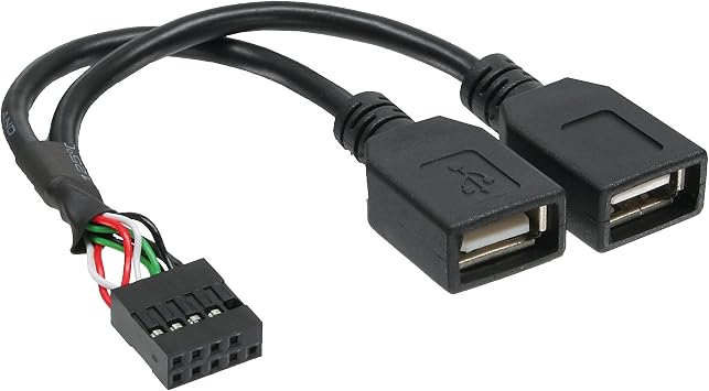 InLine 33440M - Adapter Cable 2 Ports USB 2.0 External to Internal 9 Pin Connector