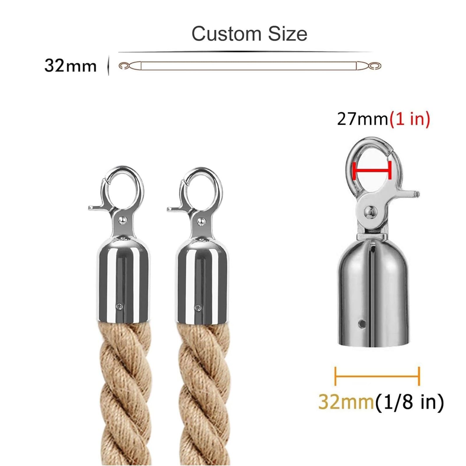 Lina odgradzająca, Lina barierowa z słupkiem konopnym(2 Pcs,10.5ft/320cm)