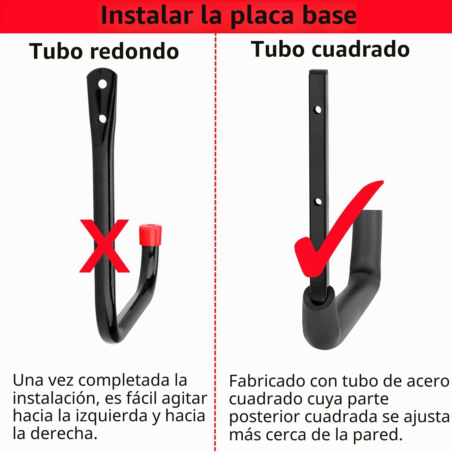 Ganchos de garaje, ganchos de garaje resistentes de 10 pulgadas, ganchos de almacenamiento de montaje en pared para herramientas de jardín, escaleras, bicicletas, artículos voluminos