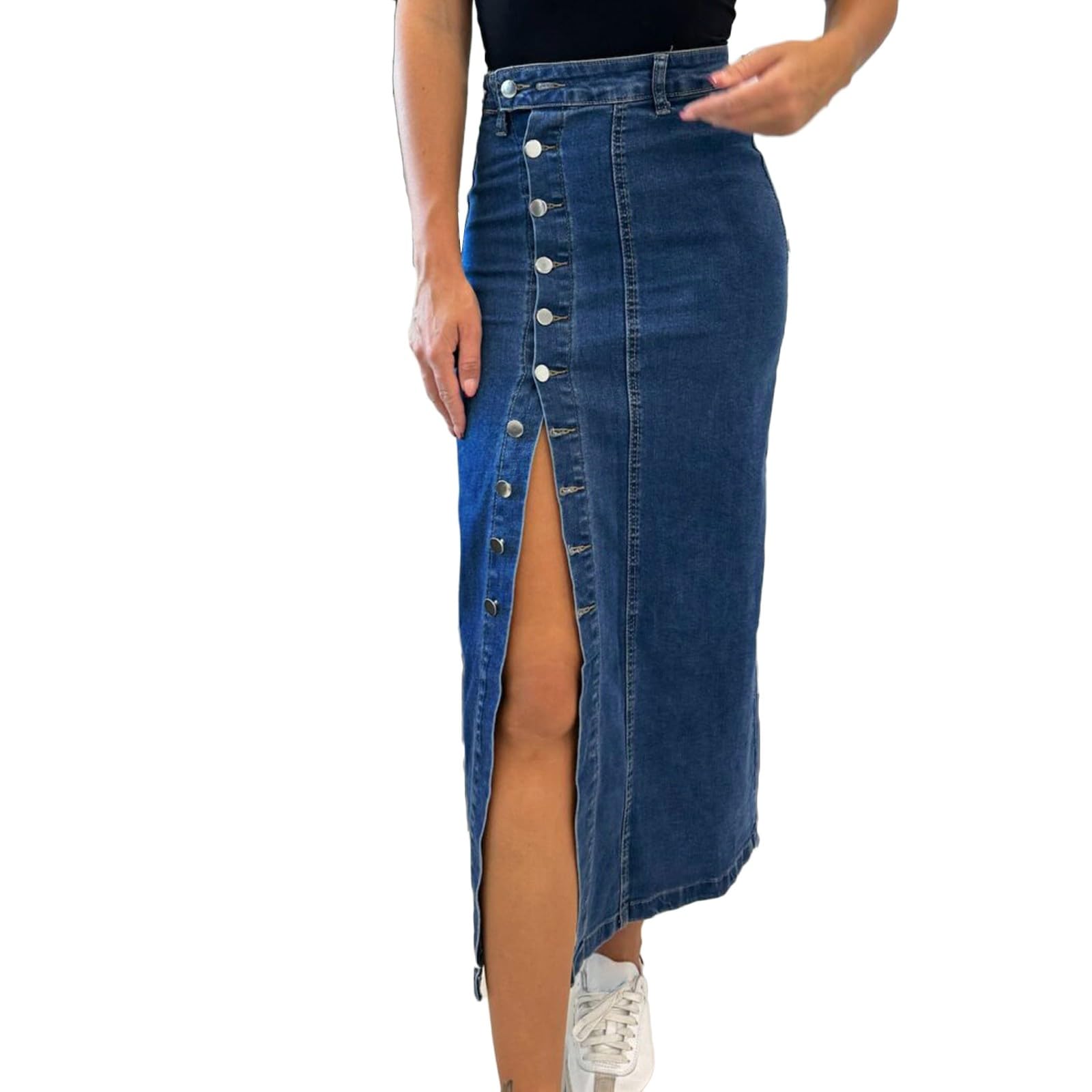 Générique Jupe Taille Haute Femme Décontractée Midi Plissée Évasée Vacances Mode Élégante Chic Confortable A187