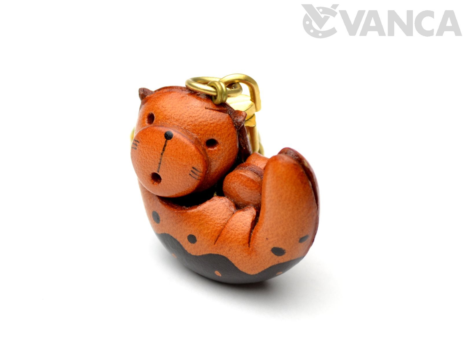 Sea-otter Leather Fish/Sea Animal KH Keychain VANCA CRAFT-Collectible keyring Made in Japan