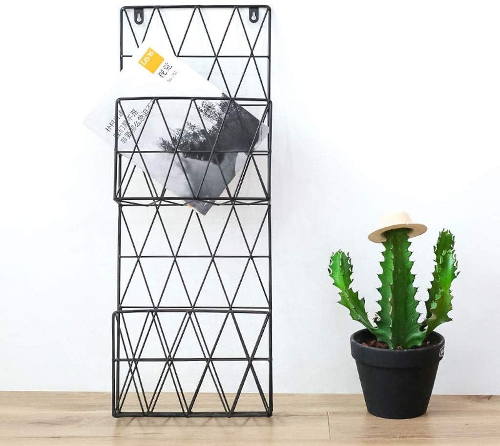15 WEST 21355 Sleek 2 Compartment Wall Magazine Rack- Mounted Metal Mail Newspaper Holder and Bathroom, Kitchen Or Office Storage Organizer (Black) 2