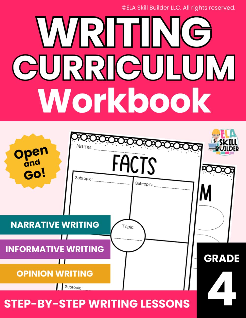 4th Grade Writing Curriculum Workbook: Narrative Writing, Informative Writing, Opinion Writing Grade 4, Daily Writing Practice, Homeschool ELA Curriculum (Elementary Grammar & Writing Workbooks)