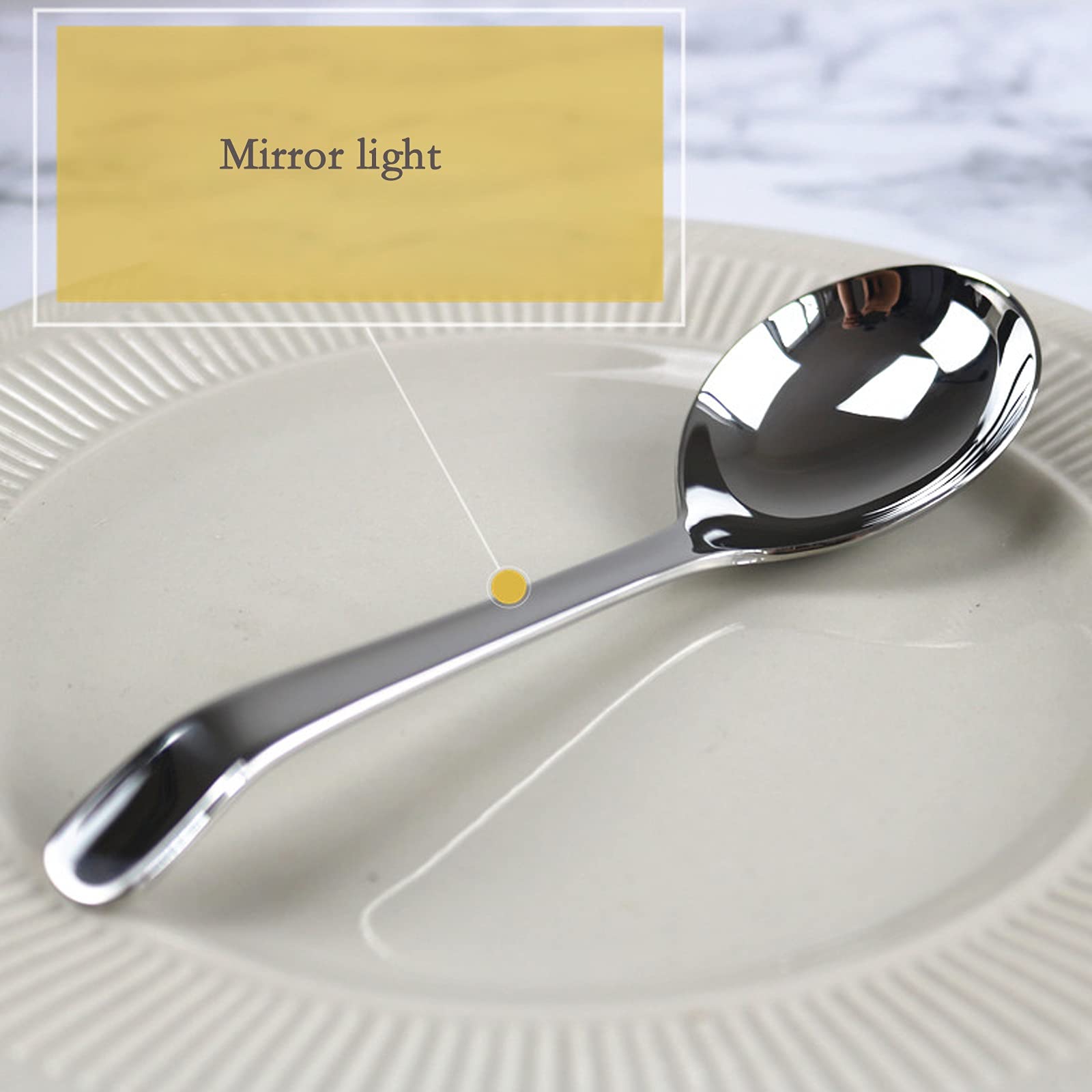 Cucharas de sopa Cuchara de cabeza grande de acero inoxidable 304, cuchara de sopa espesa con mango largo, cuchara de sopa pequeña for sopa doméstica, 2 uds. Para el hogar y la cocina ( Color : B )