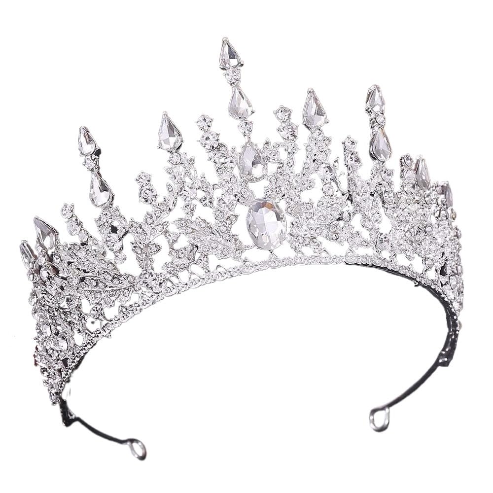 Damskie nakrycia głowy, biżuteria do włosów Diadem z koroną dla kobiet Retro BrąKryształ Diadem ślubny Korona Rhinestone Korowód Diadem Welon Tiara Opaski na głowę Ślubne akcesoria do włosów