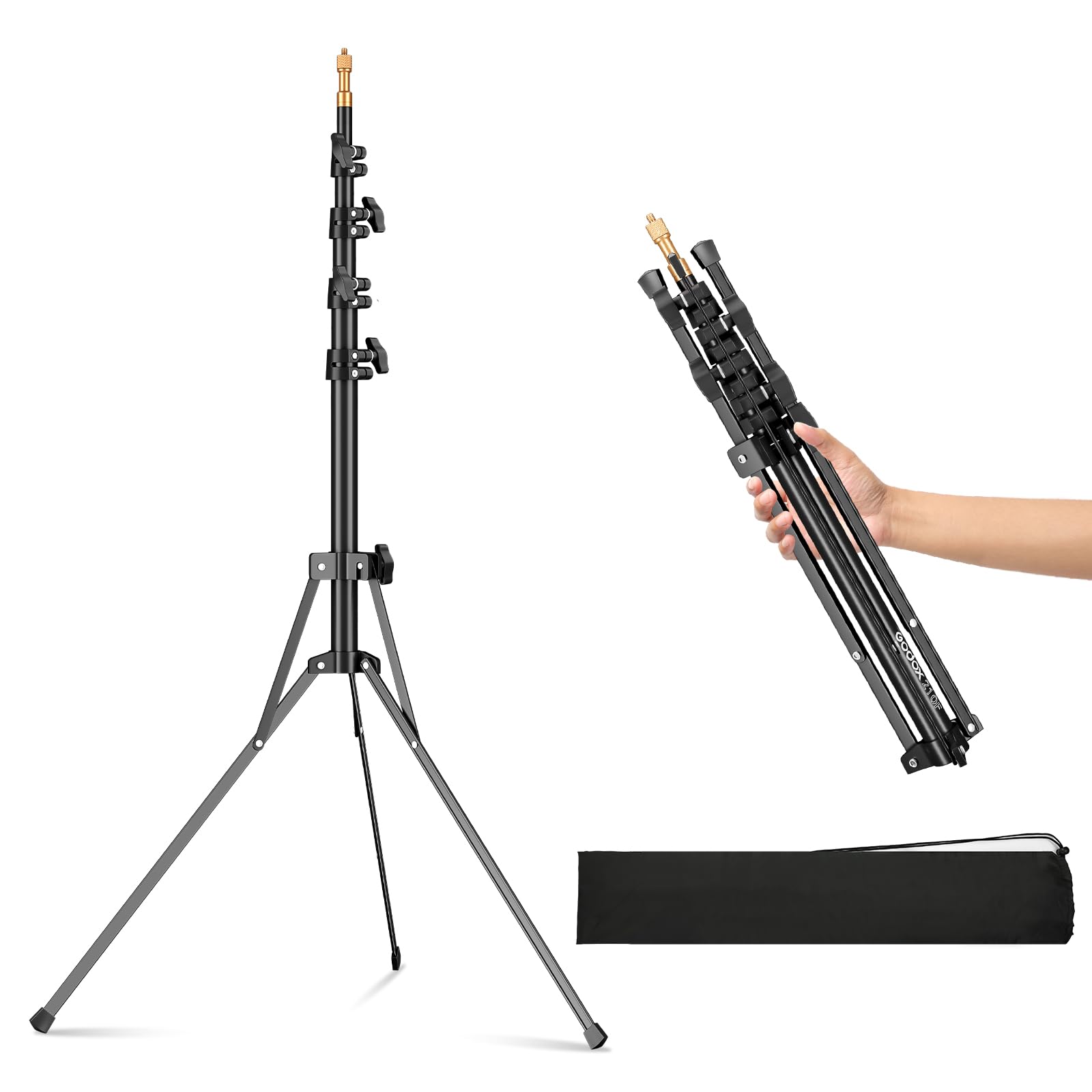 Amazon | Godox ライトスタンド 210cm / 84インチ 伸縮可能 写真撮影用