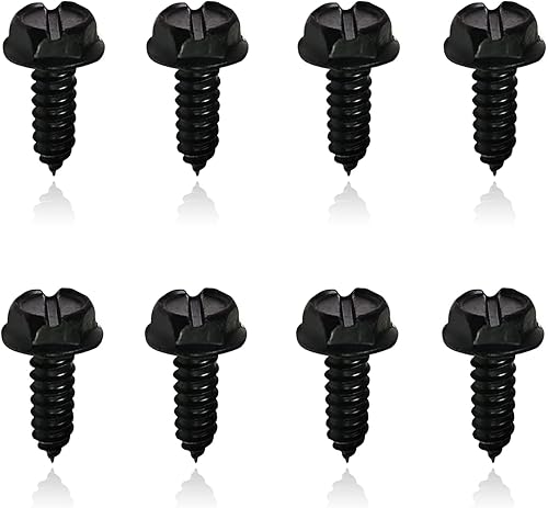 Miniatura 7 de Slykew 4 tornillos de fijación de acero inoxidable para marco de matrícula de automóvil, sujetadores de tornillos de matrícula estadounidenses a