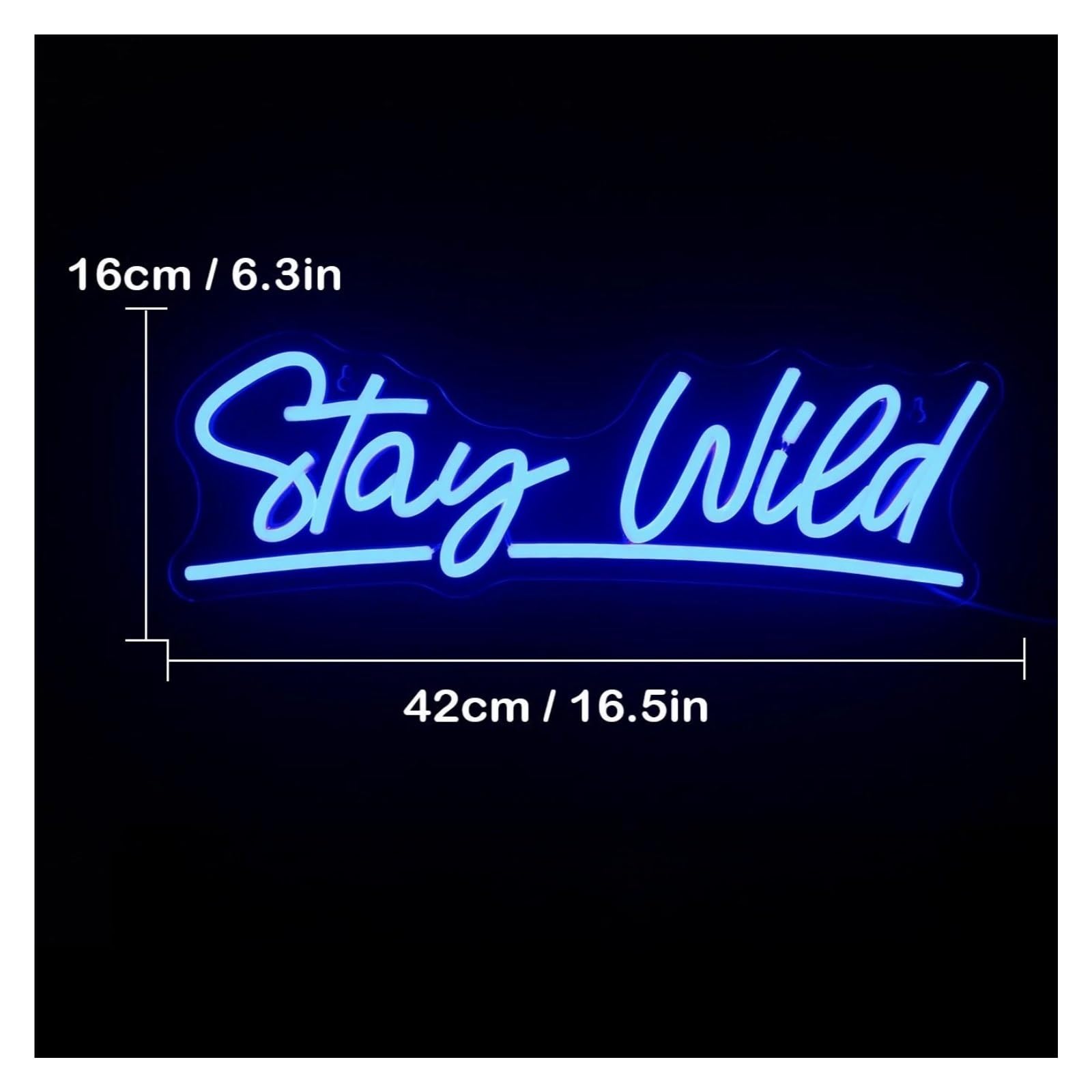 Insegna al neon "Stay Wied" Cool per insegna al per neon per alimentazione per dimmerabile, per camera da letto, negozio, bar, decorazione parete per feste 16 cm × 42