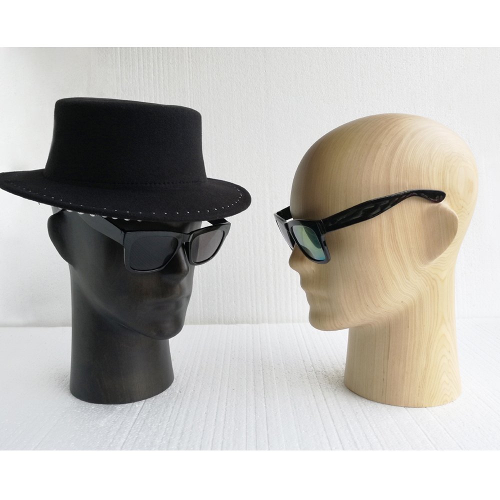 Amazon.co.jp: Kukin木製マネキンヘッド、メガネディスプレイ用オス