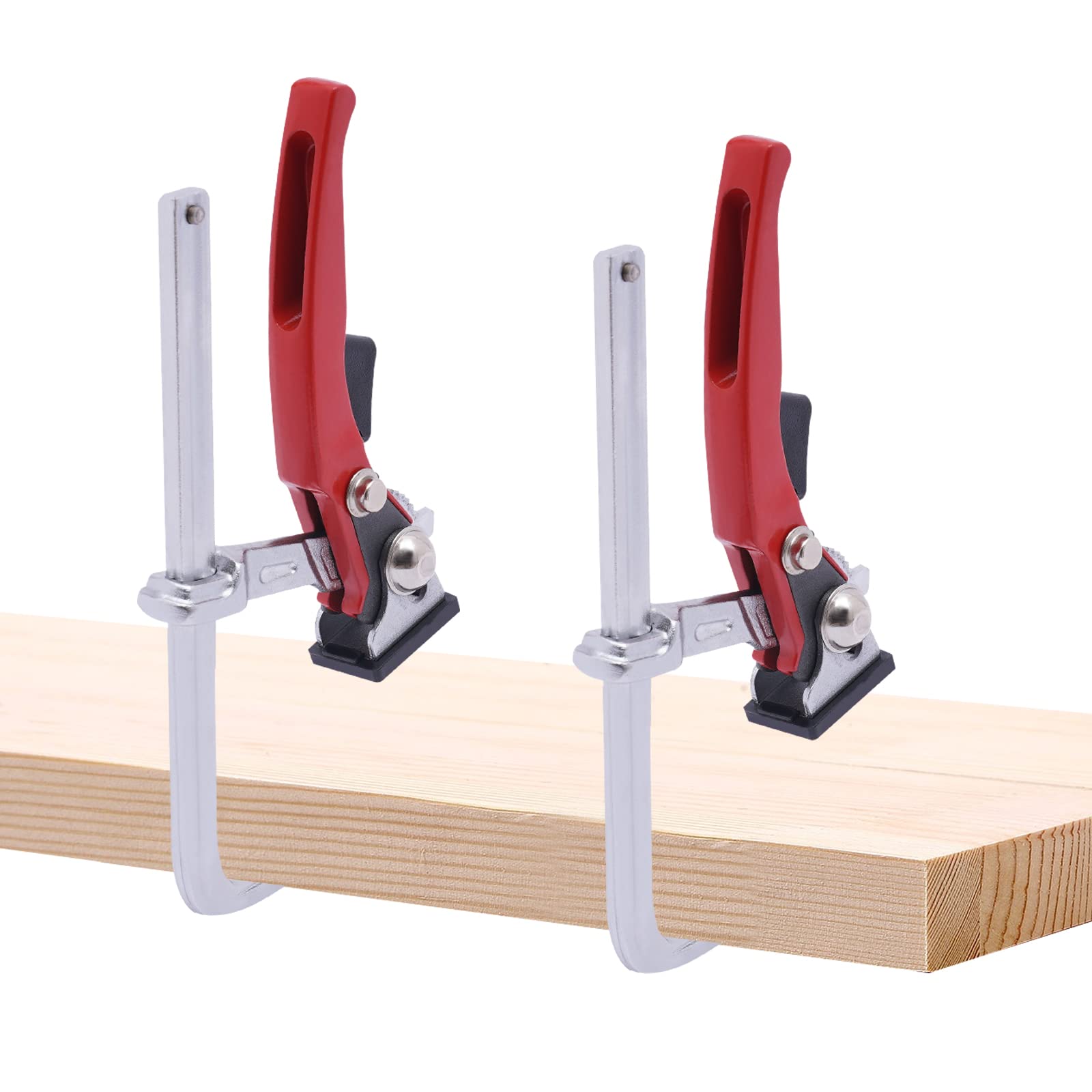 2 morsetti per binario, morsetto da tavolo, morsetto a cricchetto, diametro 160 mm, forza di serraggio 220 kg, morsetto per la lavorazione del legno,