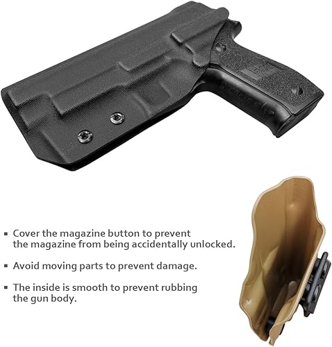 Miniatura 5 de Sig P226 Funda IWB Kydex de ajuste personalizado Sig Sauer P226 de tamaño completo barril de 44 pulgadas cintura interior transporte oculto