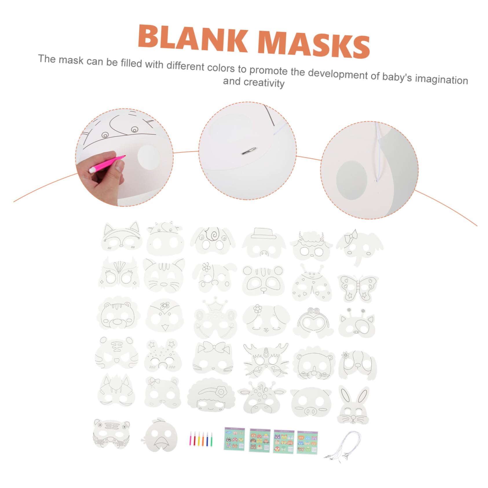 Alasum 3sätze Handgefertigte Tiermasken Für Unbemalte Malmasken Für Halloween Und Partys Für Kreative Bastelprojekte Und Rollenspiele