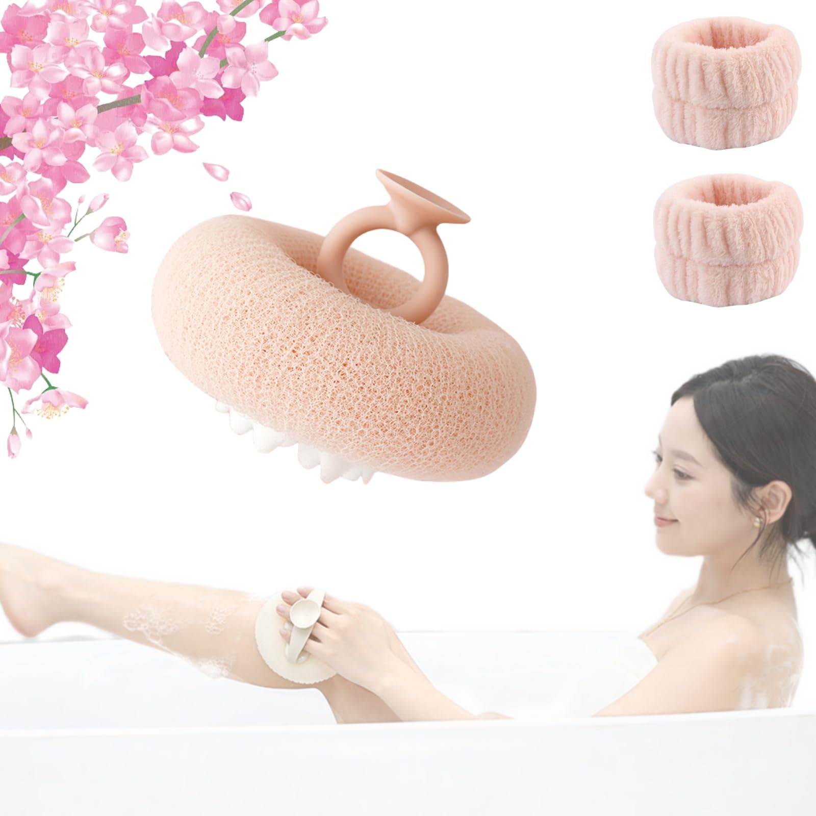 Super Soft Sunflower Suction Cup Bath Ball, Super Soft Bath Sponge Flower, 2-in-1 Sunflower Bath Ball, Exfoliating Bath Sponge Cleaning Brush with Suction Cup (3B)