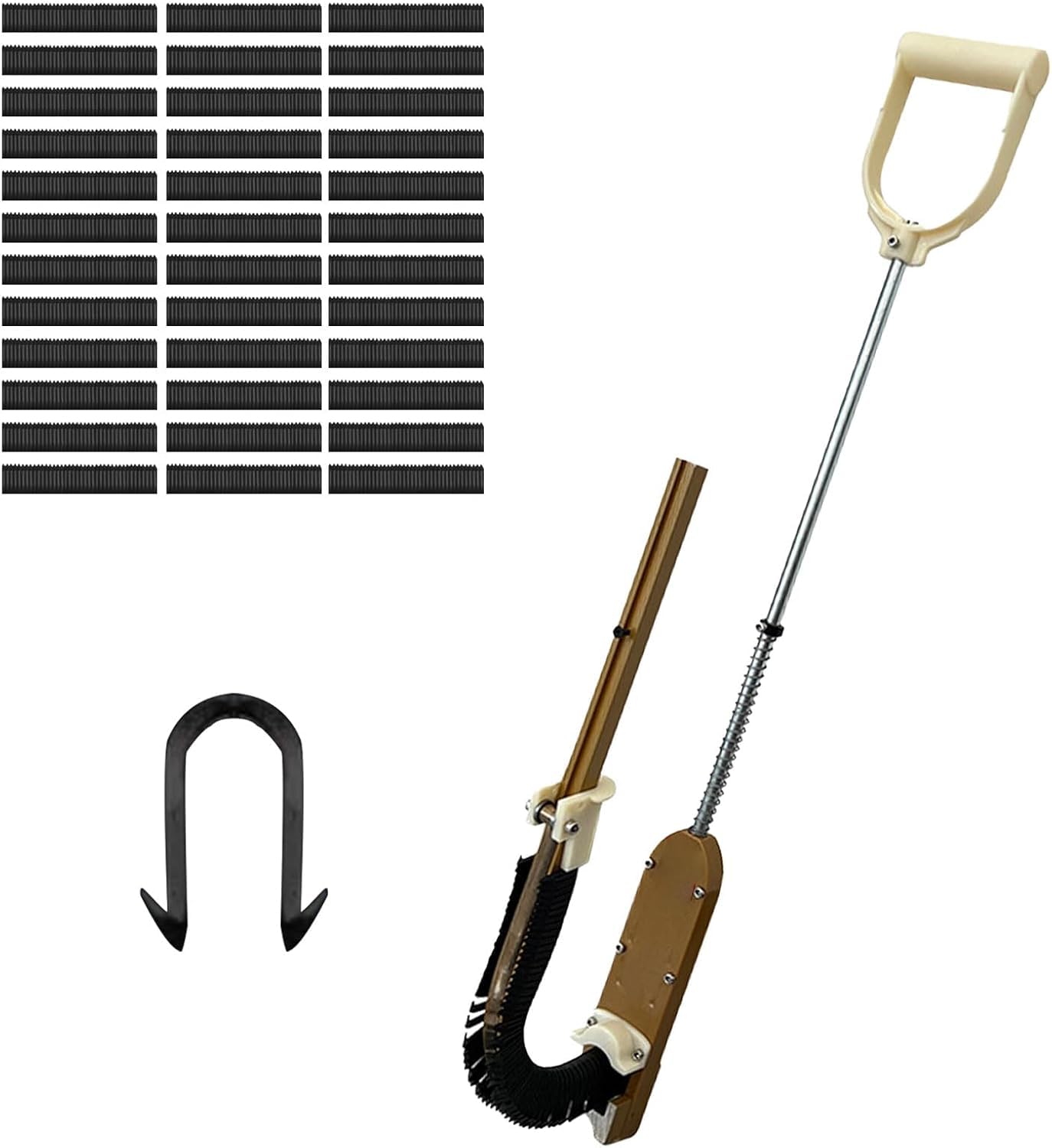 Tacker für Fußbodenheizung, mit 1980 Stück Klammern, Einhand-Bedienung, Rohr Tackerpistole für Fußbodenheizungsrohre, geeignet für 25 mm & 50 mm Dämmplatten, inkl. 42 mm Klammern