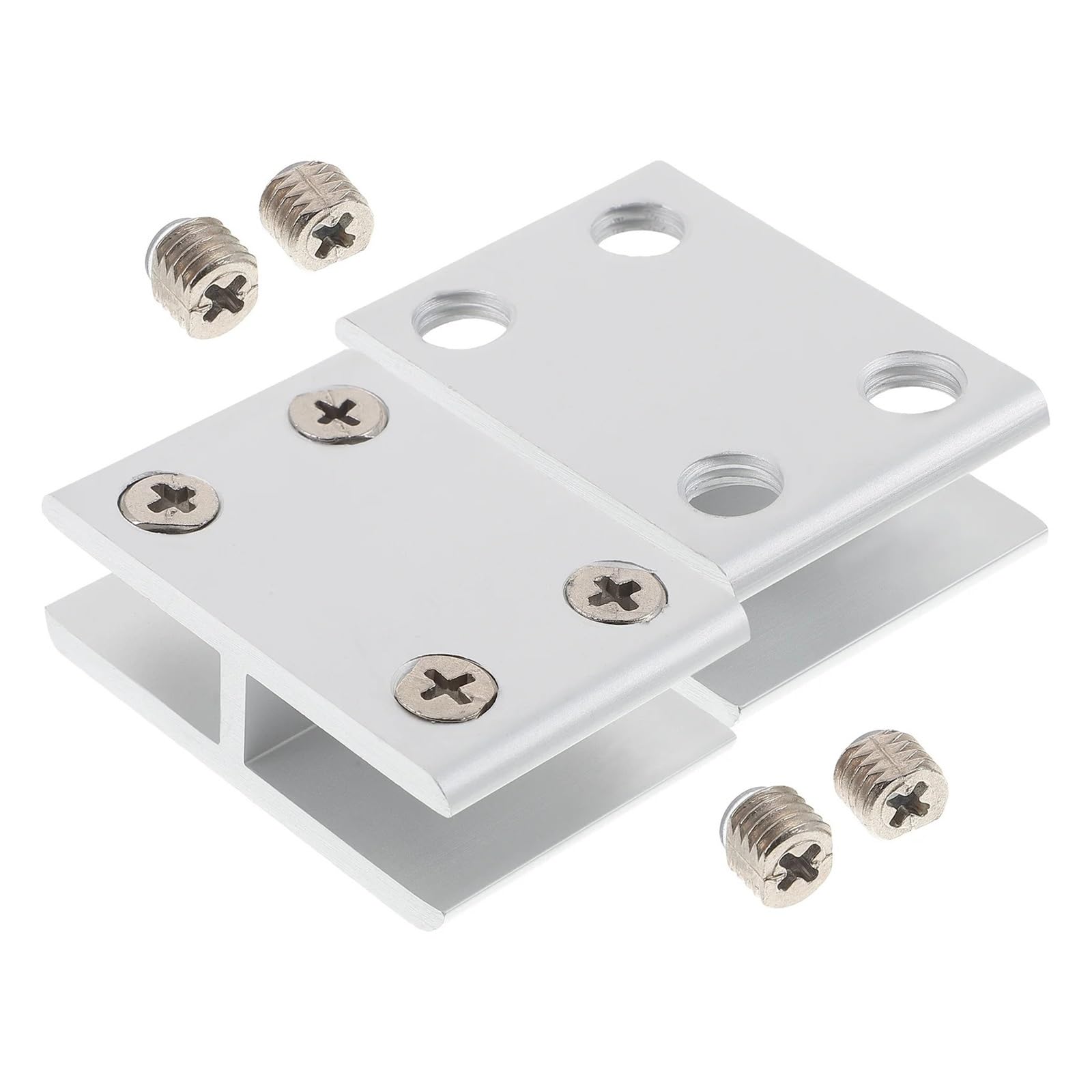 4Pcs Glass Clamp 180 Degrees Premium Aluminum Alloy Frameless Fences Railings Balustrades Support Clip 8-10Mm Thickness Glass