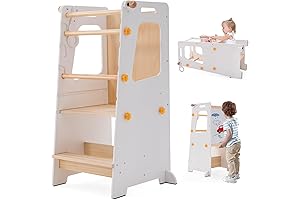 4-in-1 Toddler Tower and Table: The Ultimate Kitchen Helper for Growing Explorers