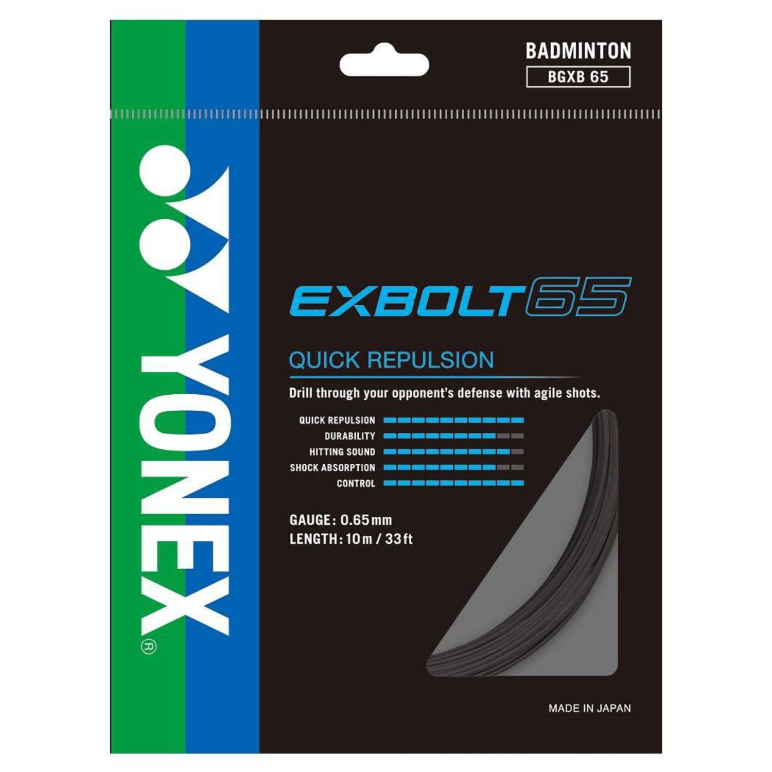 YONEX BG Exbolt 65 - Cuerda de bádminton