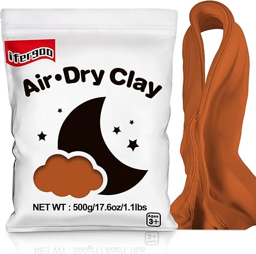 Ifergoo Arcilla para modelar marrón, cosplay moldeable, secado al aire, arcilla de moldeo blanda para proyectos de arte y manualidades para adultos,