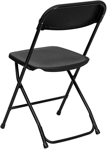 Miniatura 8 de TentandTable Sillas plegables apilables de plástico de polietileno resistente, color negro, para eventos, banquetes y bodas, capacidad de 700