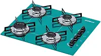 Cooktop 4 bocas Chamalux ultra chama Bivolt Gás Natural Trempe de Chapa Verde