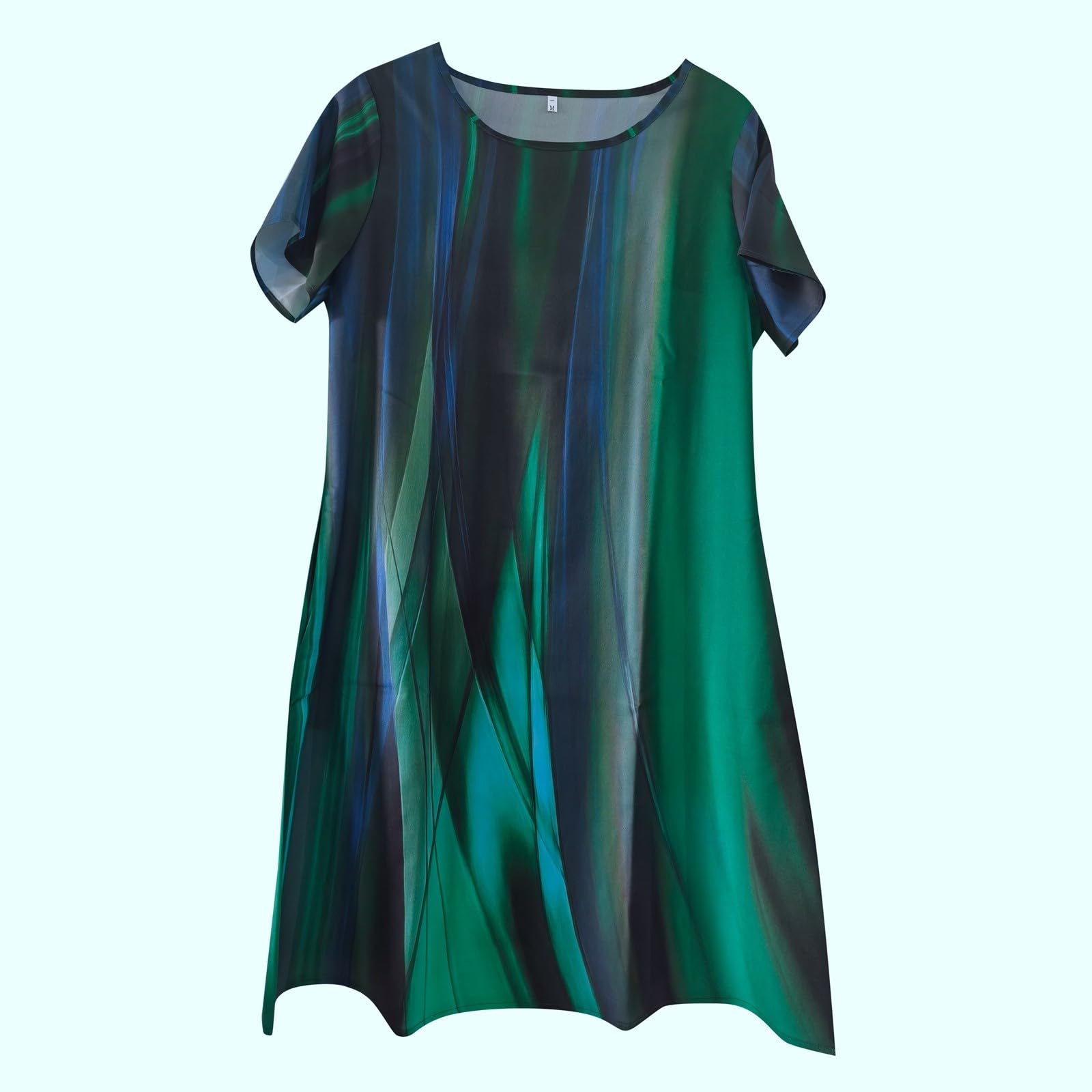 Vestido largo para mujer, manga corta, cuello redondo y estampado floral, casual, línea de verano