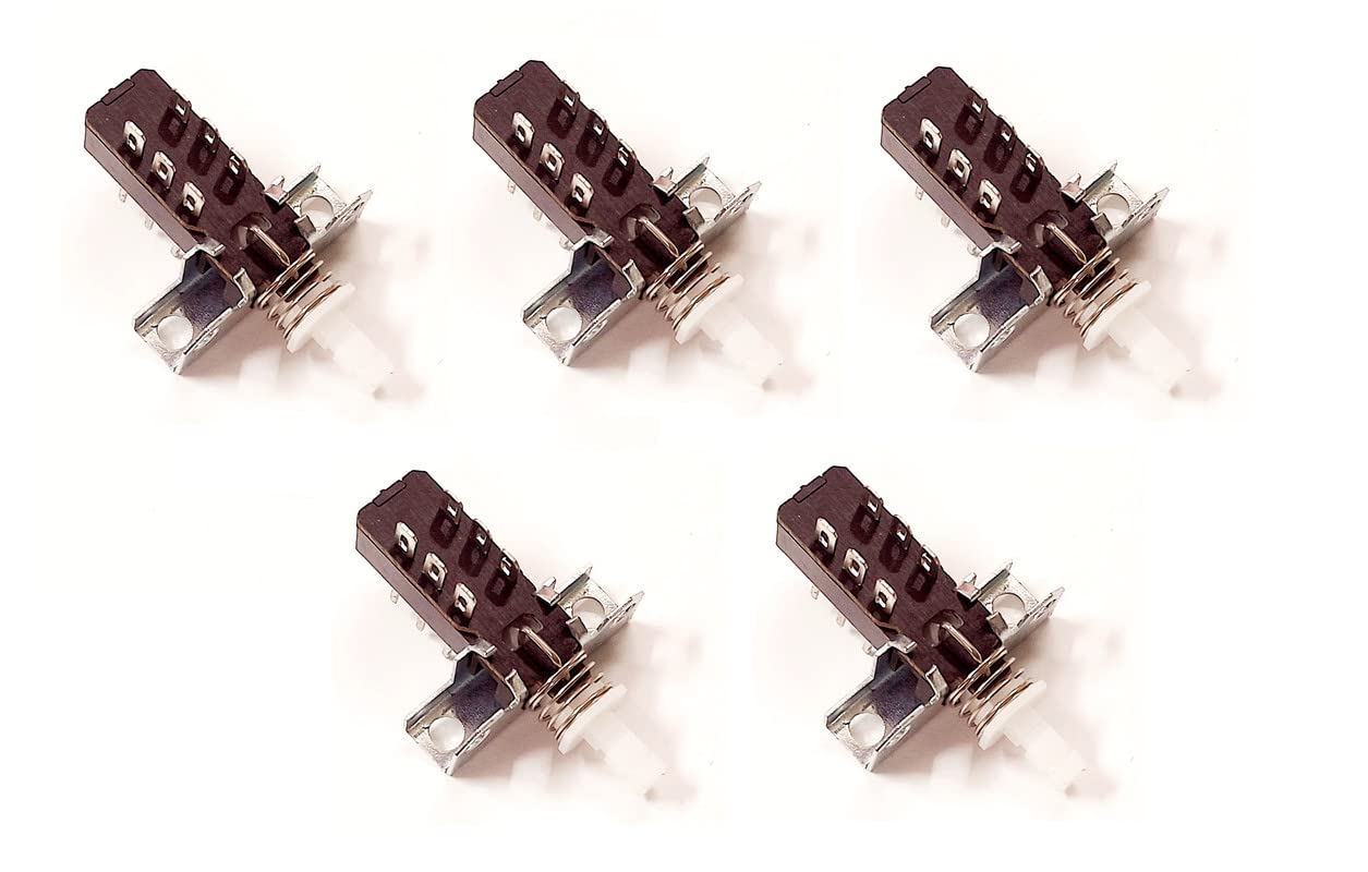 ERH India (Pack of 5) Push ON Off Switch for Amplifiers, Home Theater, DJ etc with Knob 6 Pin Push Switch for Amplifiers - Image 2 thumbnail