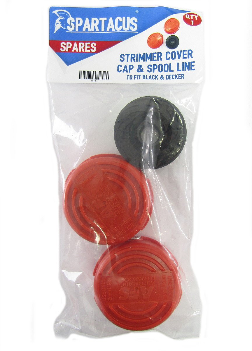 Spartacus Trimmer Strimmer Orange Spool Cap x2 & Line x1 Fits Black & Decker GL9035