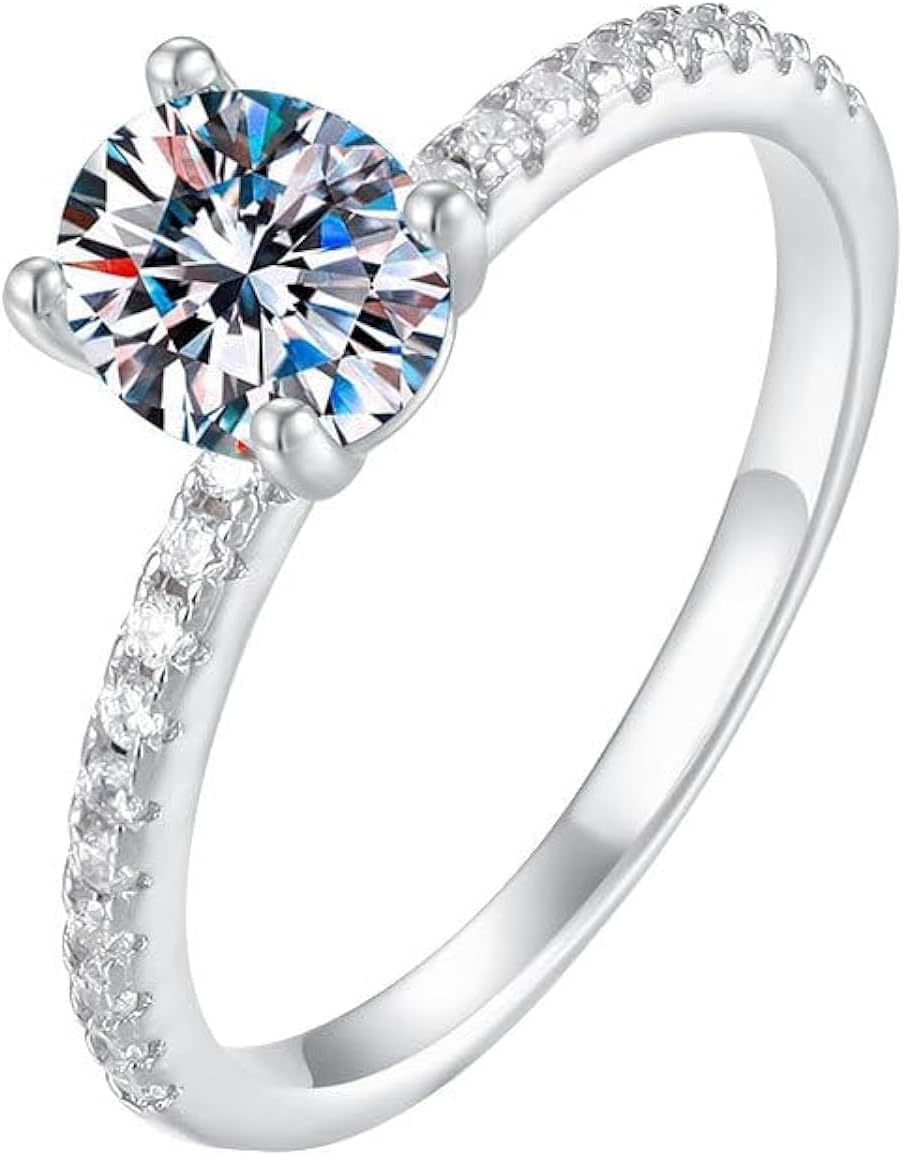Premium S925 Silver, 1 Carat Natural Diamond Engagement Ring, D-color, Oval Cut, VVS1 Clarity, Shining Diamond Ring for Women, Elegance Redefined for Contemporary Tastes