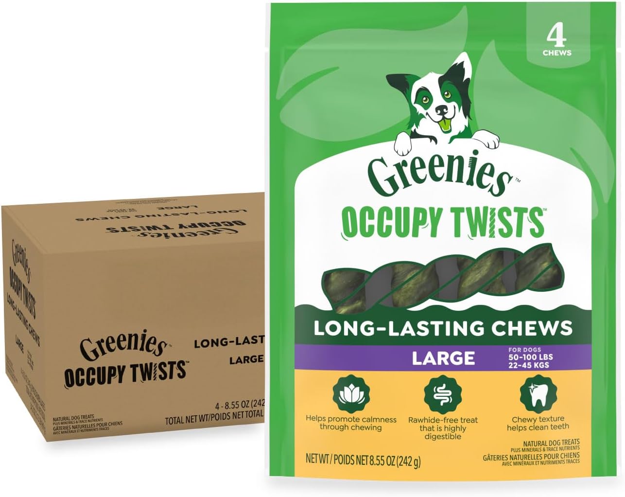 Greenies Occupy Twists Large Breed Dog Treats, Chicken Flavor, 16 Count