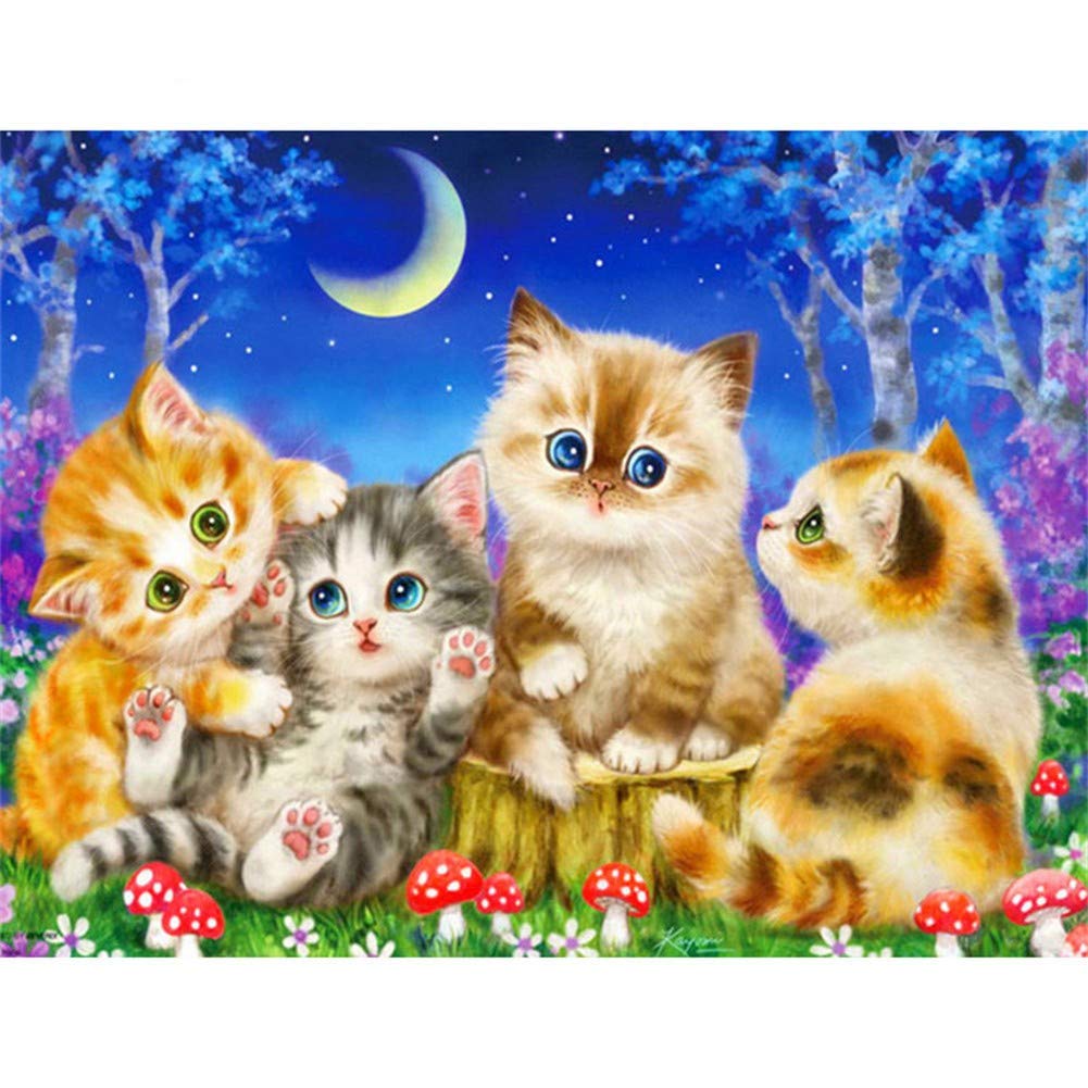 Peinture diamant cristal chat pour s'évader et créer une œuvre d'art unique
