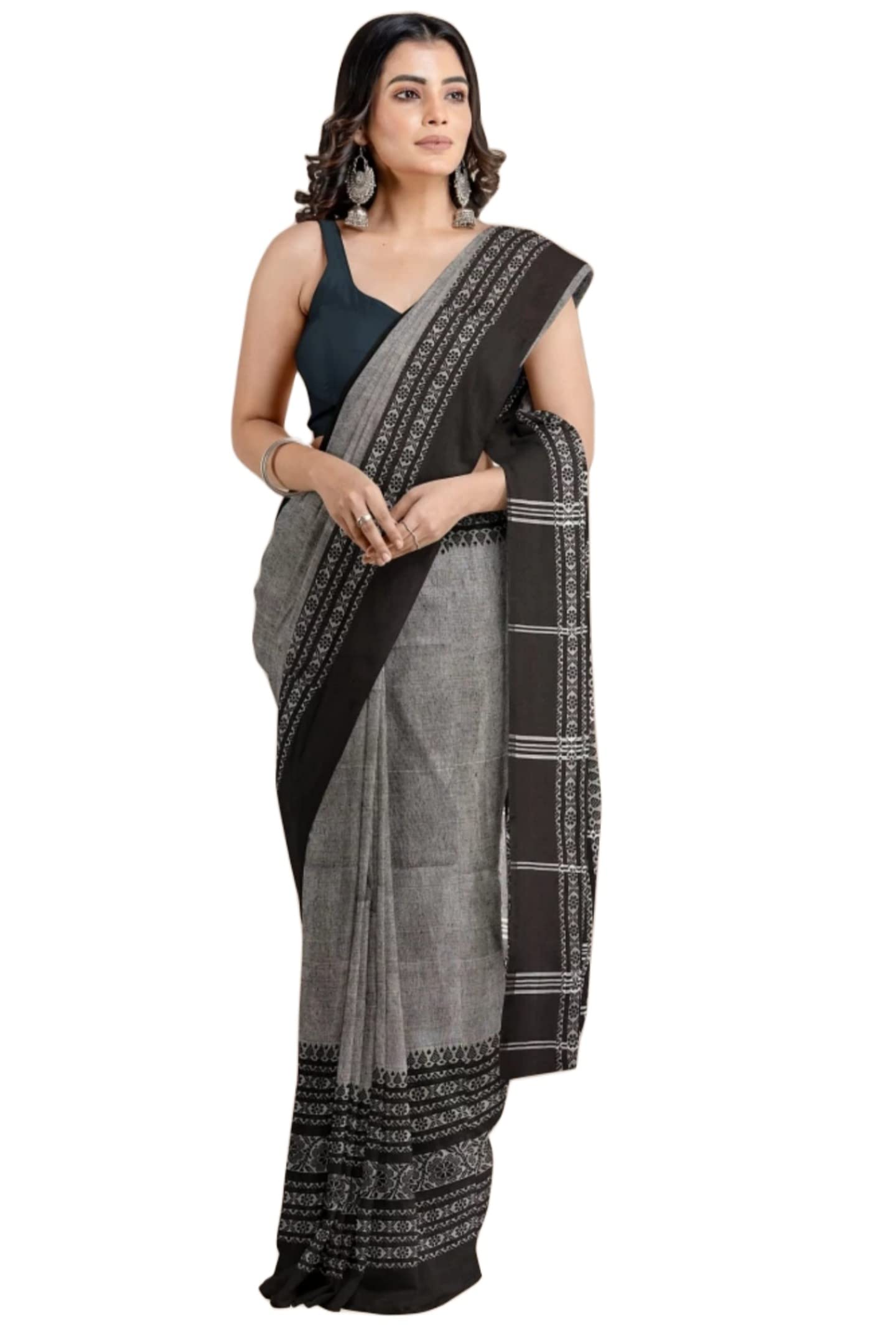 laxmi handloom Women's Traditional Bengal Cotton Begampuri Handloom Sarees-picture-38
