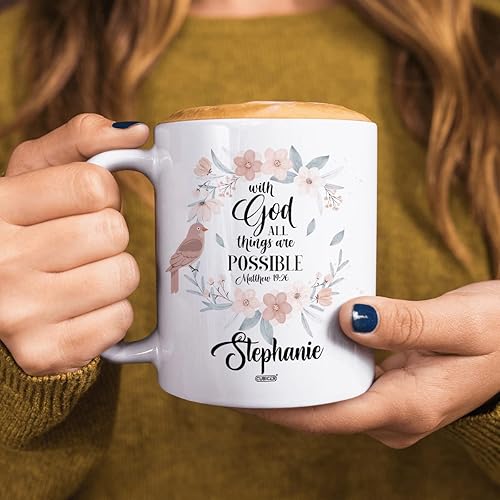 Vista 47 de CUBICER Taza de café de cerámica blanca personalizada, diseño de búho, tazas con nombre personalizado, divertidos regalos de cumpleaños para Búho