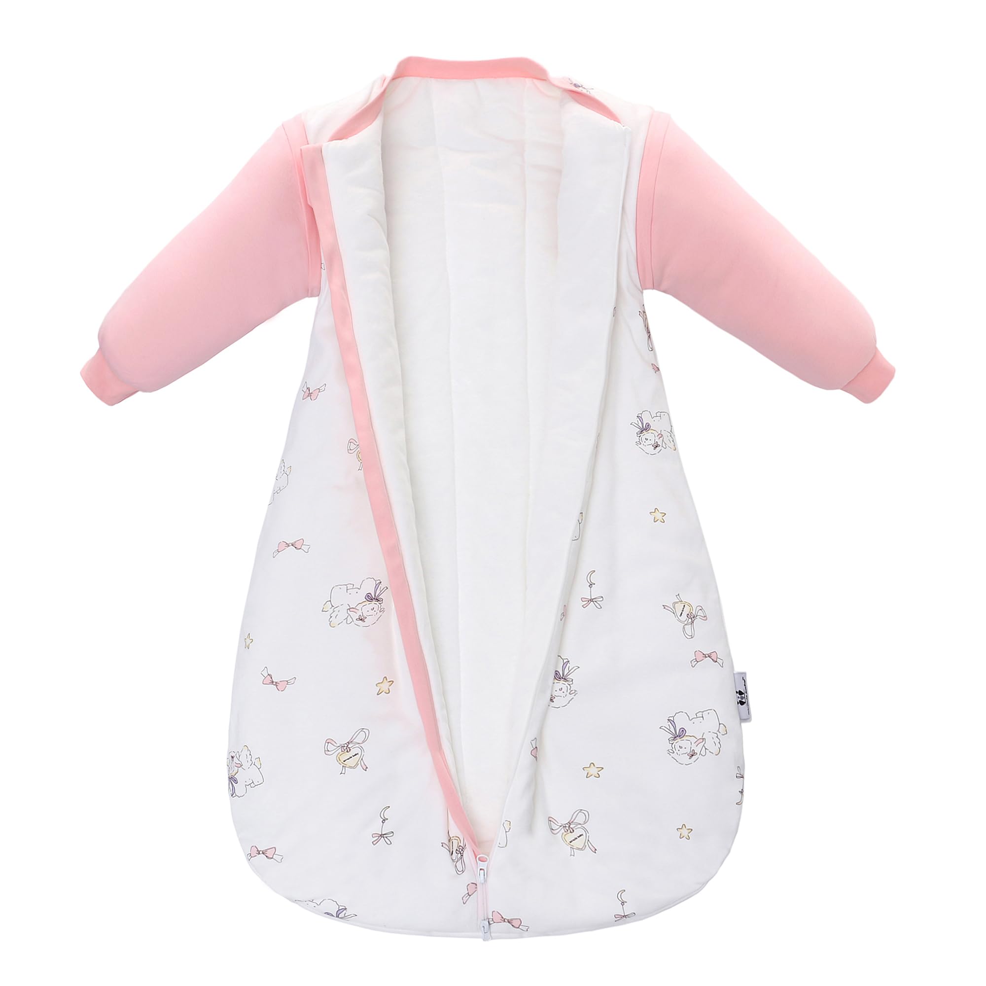 3.5 TOG Baby Wearable Blankets 0-6 6-18 Months 100% Cotton Long Detachable Sleeves for Girl Boys (Pink, 0-6 Months) - Image 2