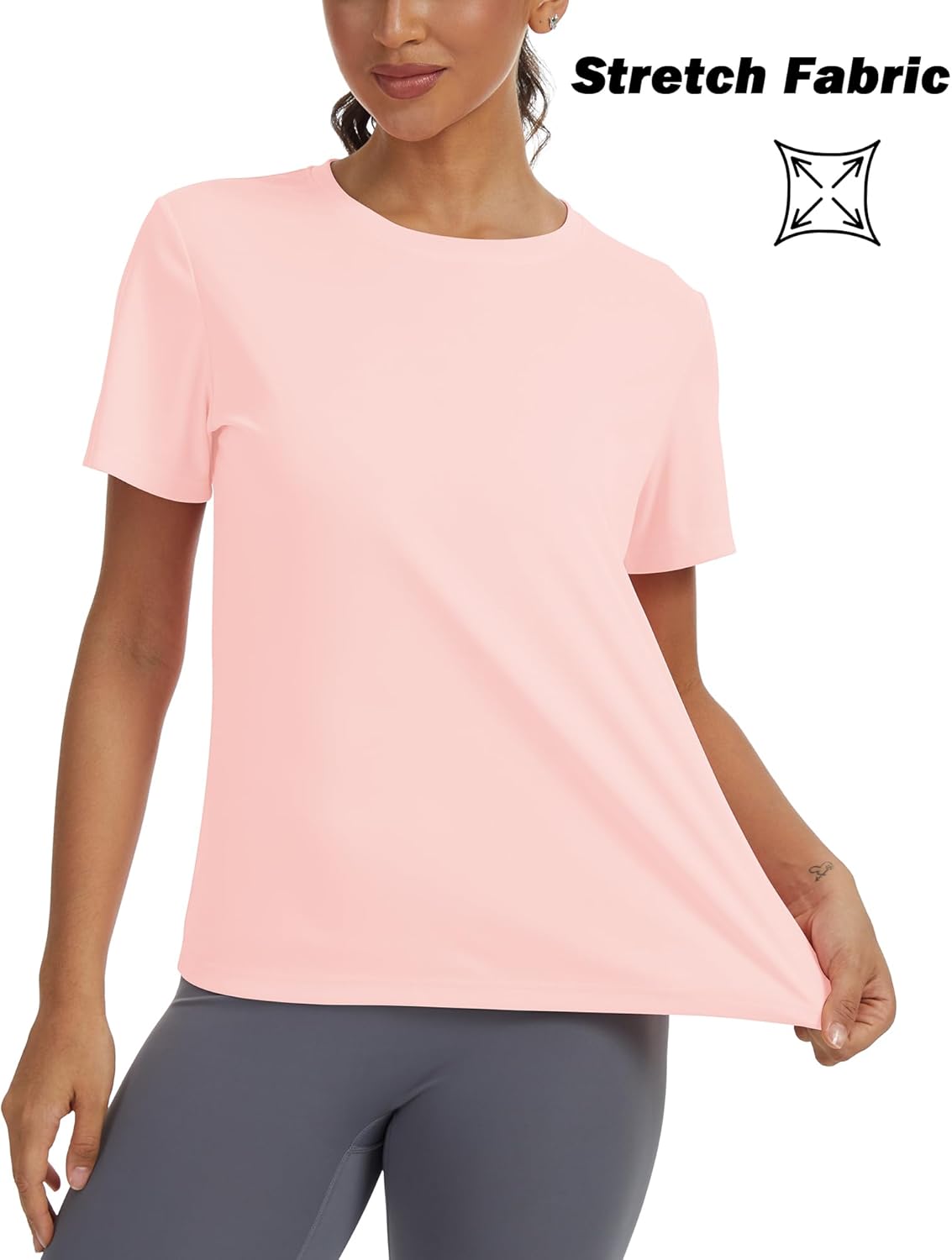 Women's Short Sleeve T-Shirts UPF 50+ UV Protection Quick Dry Shirts for Workout Hiking Running Rash Guard Tops - Image 8