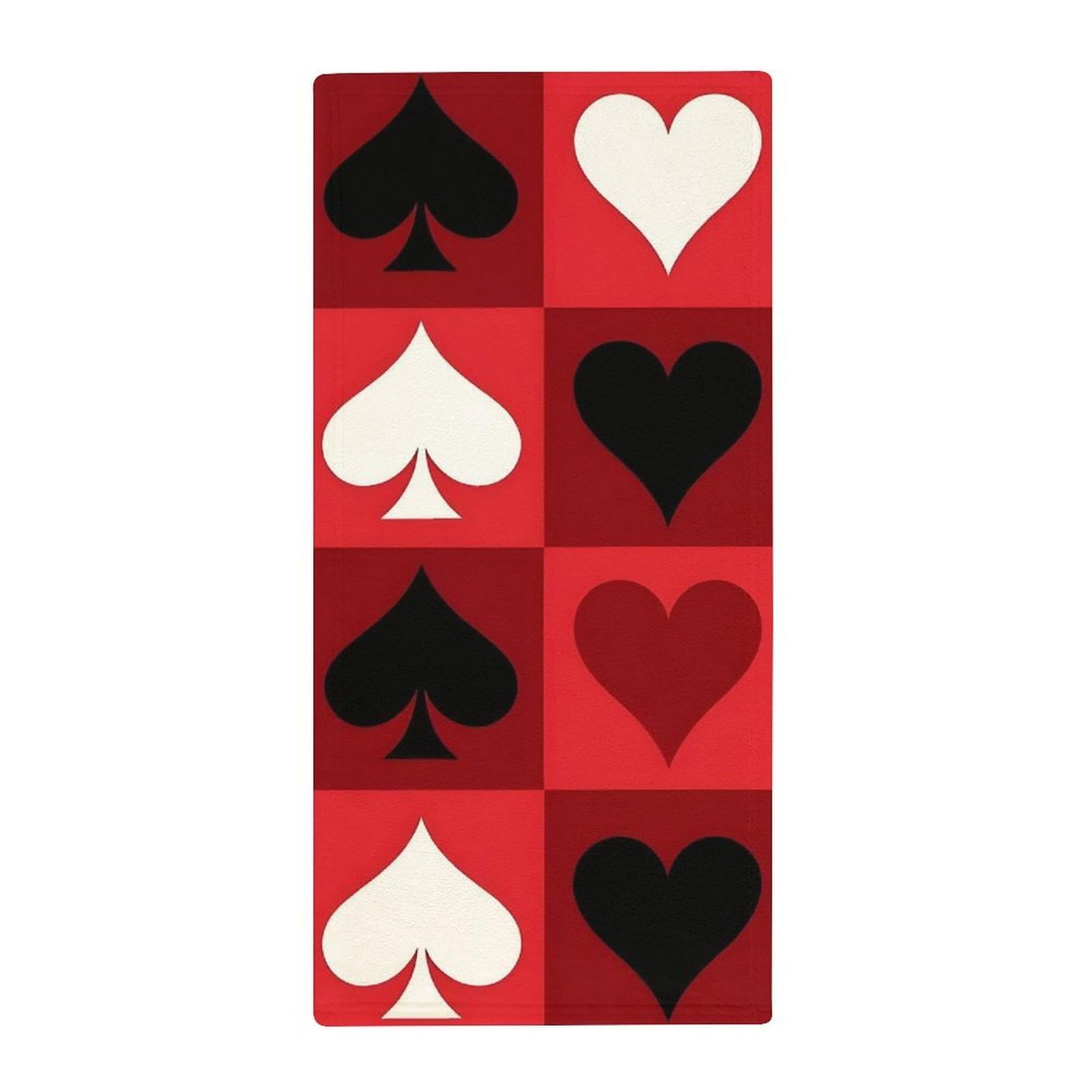 Anceky Luxury Spa Towels for Face & Body, Casino Poker Pattern Soft Absorbent Hand Towels, Luxury Quick-Dry Design