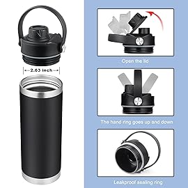 FLORAPELL Straw Lid and Spout Lid Set for Yeti Rambler 18 26 36 46 64 oz, Lids with Straws and Flex Handle, Replacement Caps for Yeti Jr 12 oz18oz 26oz 36oz 64oz Rambler Water Bottle Accessories