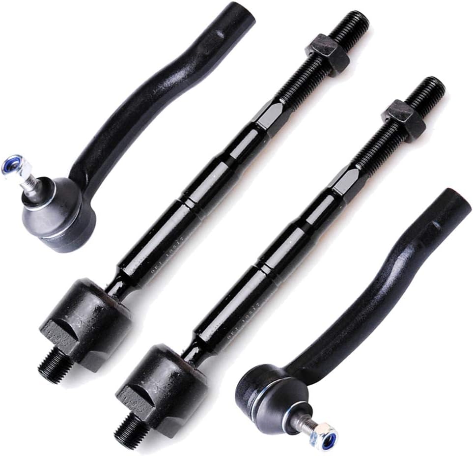 LSAILON 4pcs Inner Tie Rod Ends Outer Tie Rod Ends Suspension Kit Fit 1999-2004 For Chevy Tracker 1999-2004 For Suzuki Vitara