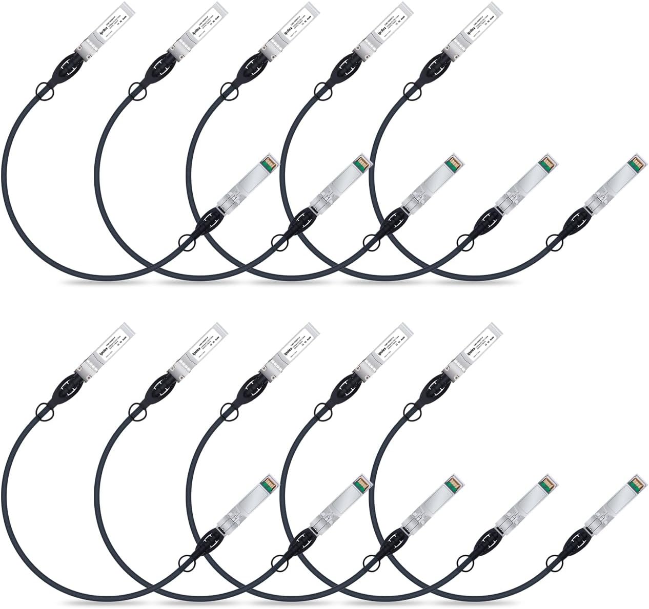 ipolex 10G SFP+ Twinax Cable, Direct Attach Copper(DAC) Passive Cable, 0.25m (0.82ft), for Cisco SFP-H10GB-CU0.25M, Meraki, Ubiquit, Mikrotik, Intel, Fortinet, Netgear, D-Link, Supermicro, TP-Link