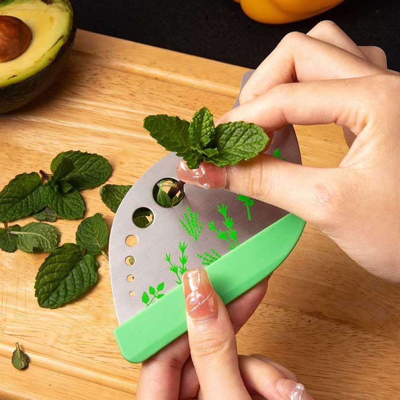 Herb Stripper, Green 9 holes Stainless Steel Kitchen Herbs Leaf Stripping Tool, Metal Herb Peeler for Kale, Collard Greens, Thyme, Basil, Rosemary Stripper