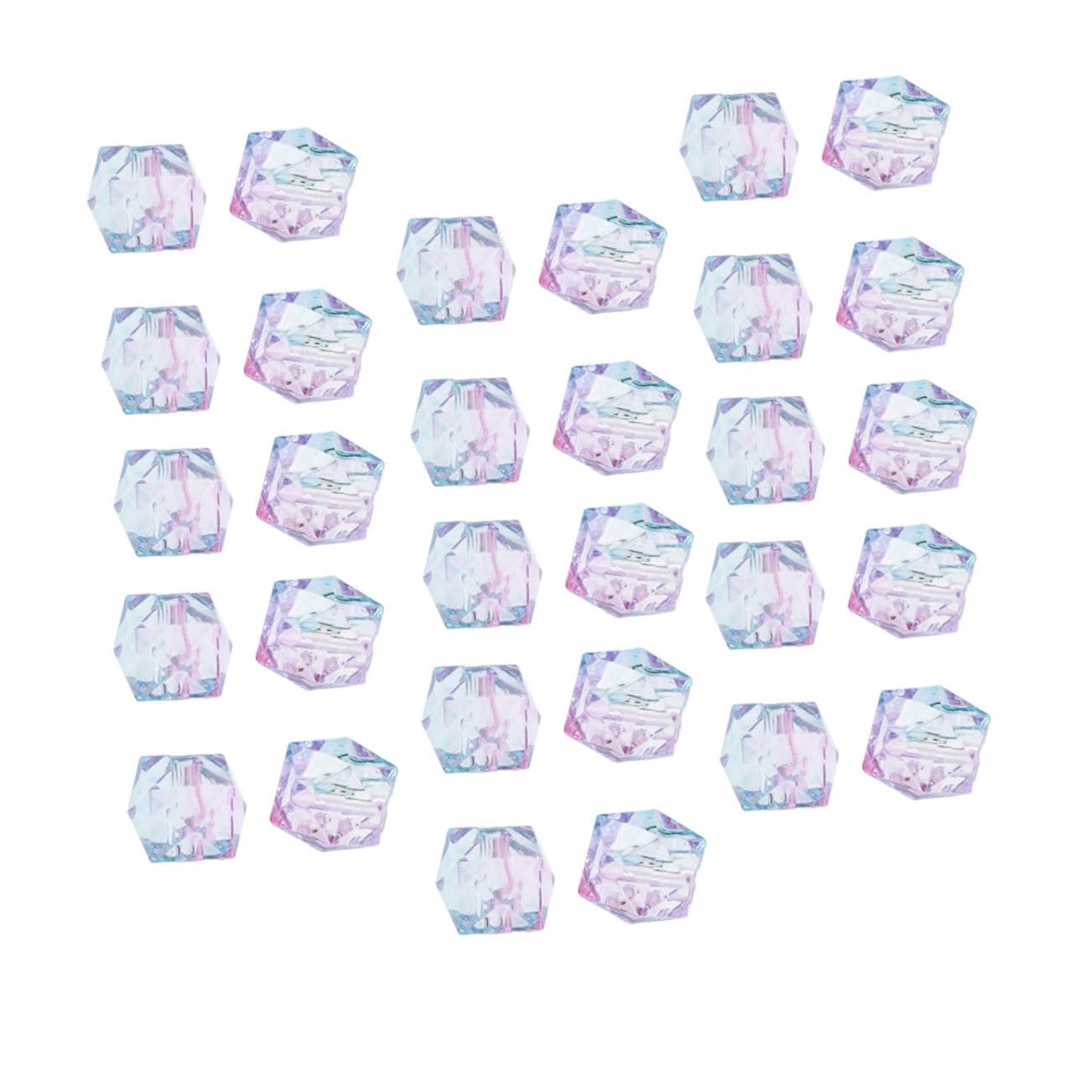 SHINEOFI 600piezas Abalorios De Acrílico Transparentes Bicolor Para Diy Accesorios De Joyería Para Pulseras y Collares Diseño Poligonal Azul y Rosa