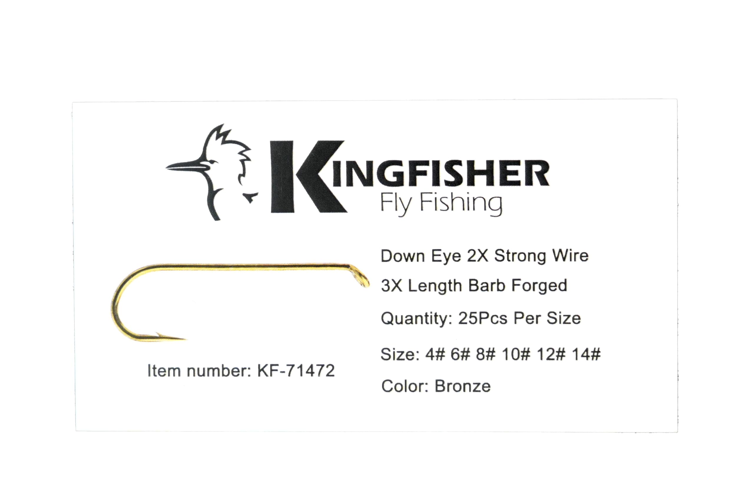 Kingfisher Fly Tying Streamer Wooly Bugger Fly Tying Hook - High Carbon Steel Hooks for Standard Streamer Patterns