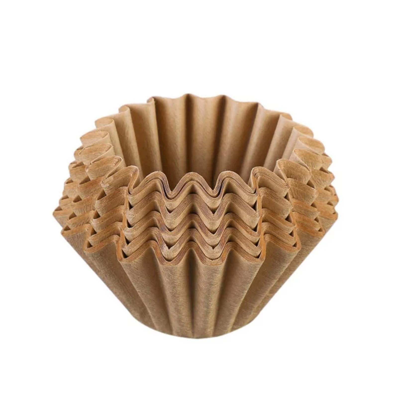 500 Stück Kaffeefilterpapier, Tropftyp, handgebrühter Kaffee, Zellstofffilter, Tropfpapier, Wellentyp, Origami-Kuchenschüssel, Filterbecher Für Zuhause(Brown,M)