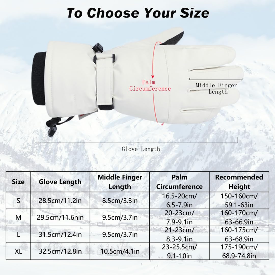Guanti Da Sci PRO Con Tutore Polso Supporto Protezione, Guanti Termici Impermeabili Con Touchscreen Per Sci Snowboard