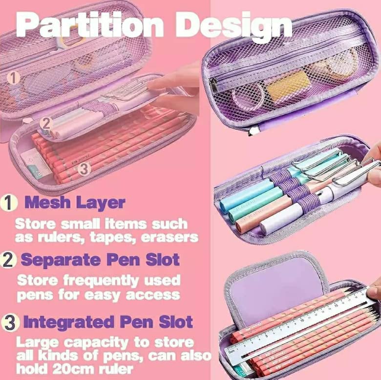 Image of 3D Unicorn Cover Large Capacity Pencil Case Compass with Compartments, School Supply Organizer for Students, Stationery Box, Cosmetic Zip Pouch Bag (1 Unit) (Uncon Pouch)