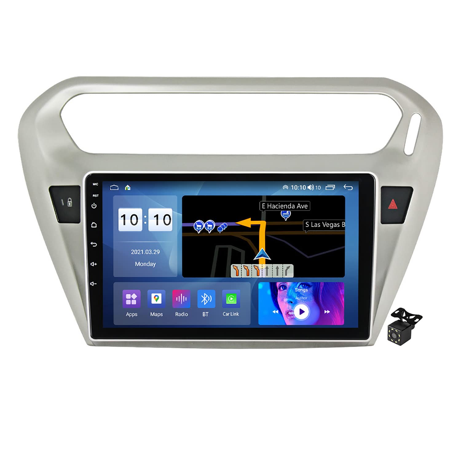 CharmstepAndroid 11 2 Din Car Radio Stereo for Peugeot 301 Citroen Elysee 2013-2018 Head Unit with Backup Camera 9 Inch Support Wifi 4G Bluetooth Steering Wheel Carplay Mirror Link