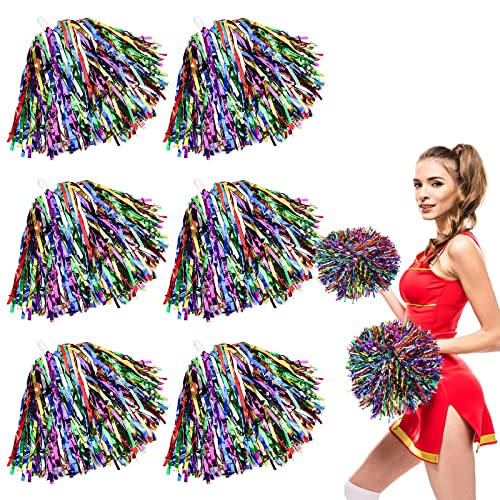 Pompons De Cheerleader Noirs Légers Avec Poignées | Pour Enfants Et Adultes | 25cm | Polyester